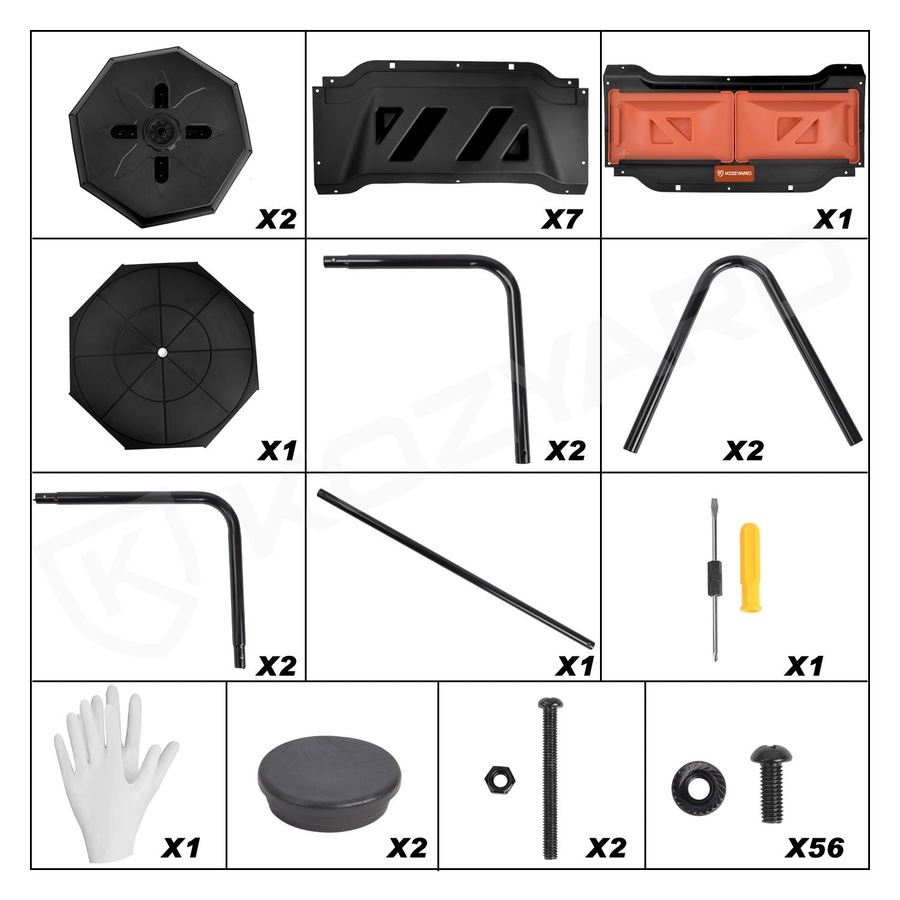 KOZYARD Dual Chamber Compost Bin 360 Degree Rotating with Lids
