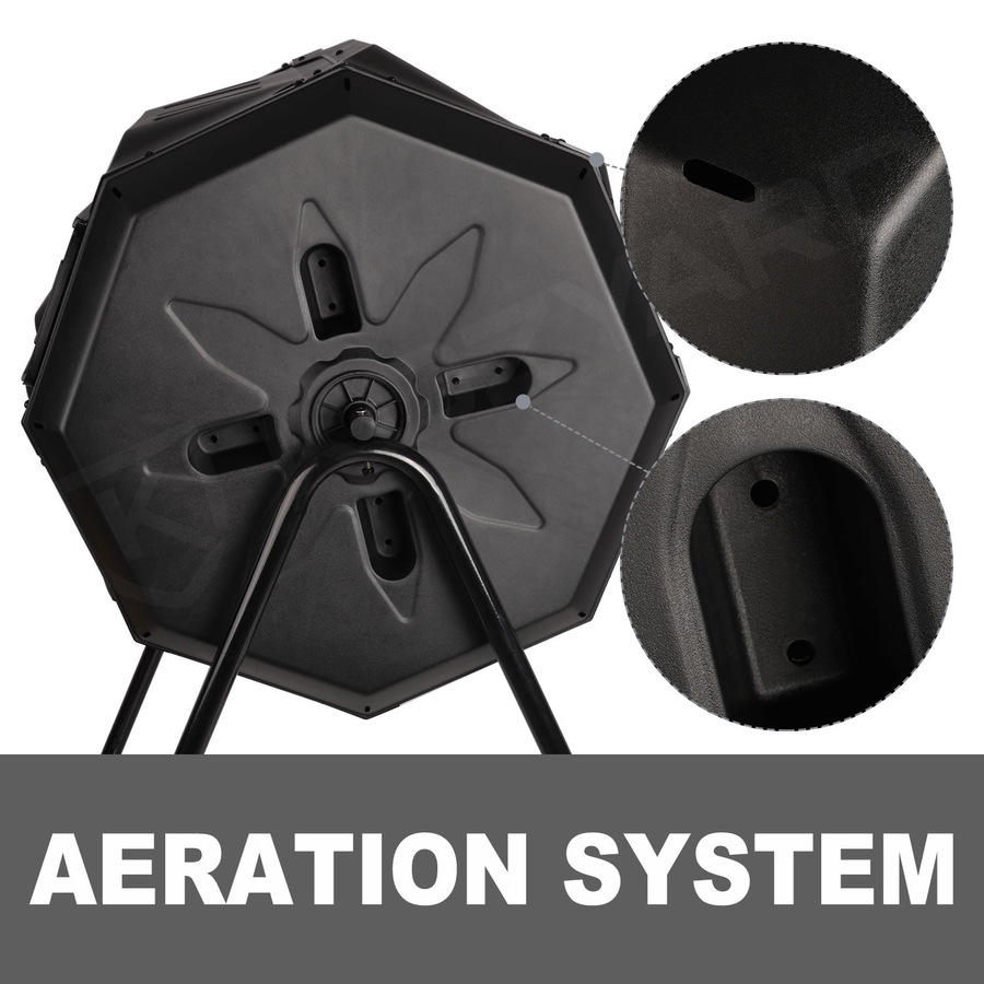 KOZYARD Dual Chamber Compost Bin 360 Degree Rotating with Lids