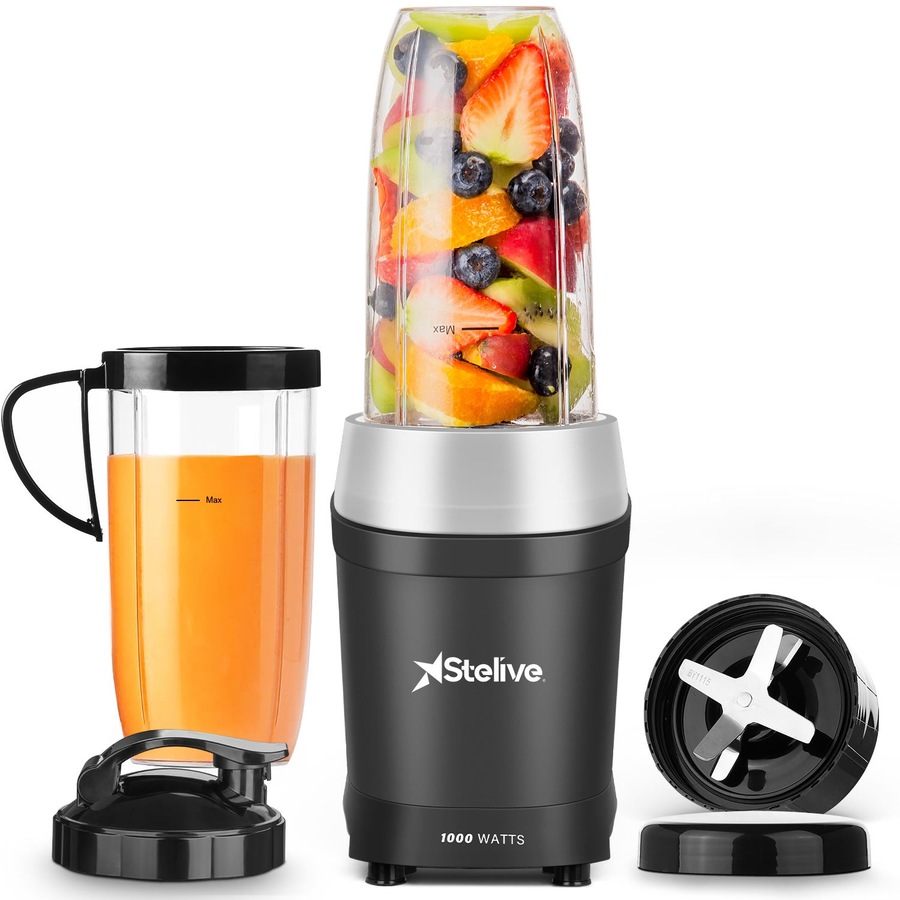 Stelive 1000W Electric Juice Blender Portable Blender Fresh Juice Mixer Smoothie Maker Electric Shakes Juicer Machine (Black)