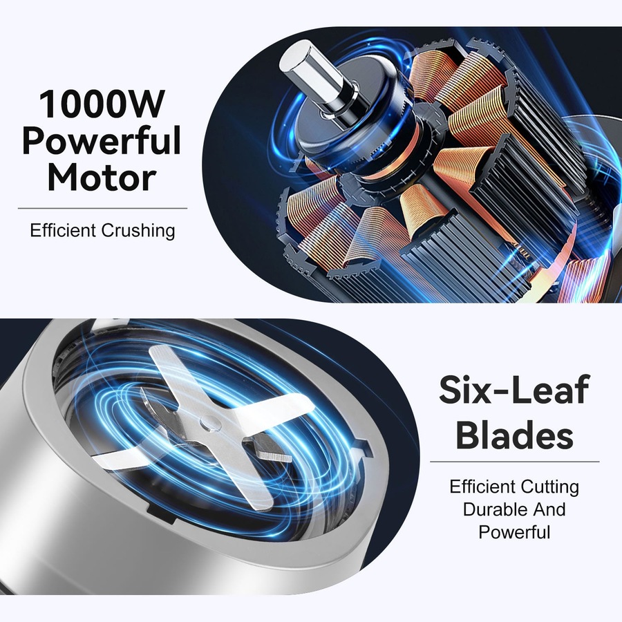 Stelive 1000W Electric Juice Blender Portable Blender Fresh Juice Mixer Smoothie Maker Electric Shakes Juicer Machine (Black)