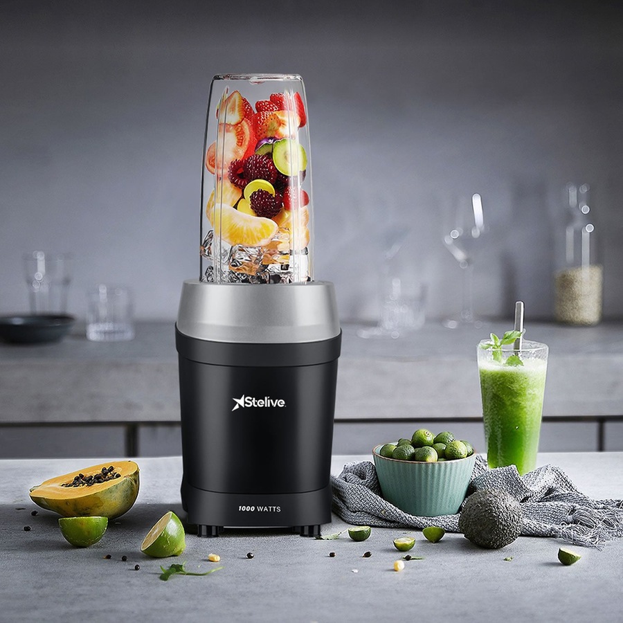 Stelive 1000W Electric Juice Blender Portable Blender Fresh Juice Mixer Smoothie Maker Electric Shakes Juicer Machine (Black)