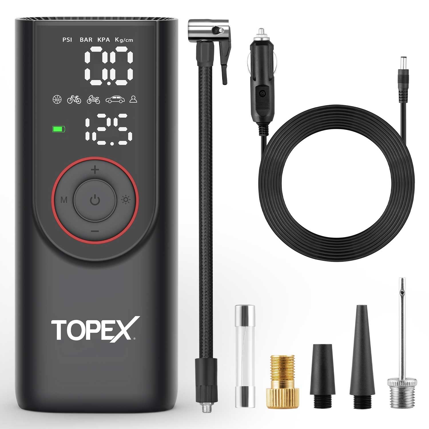 TOPEX 12V Car Tyre Inflator Portable Air Compressor Cordless Pump 150PSI