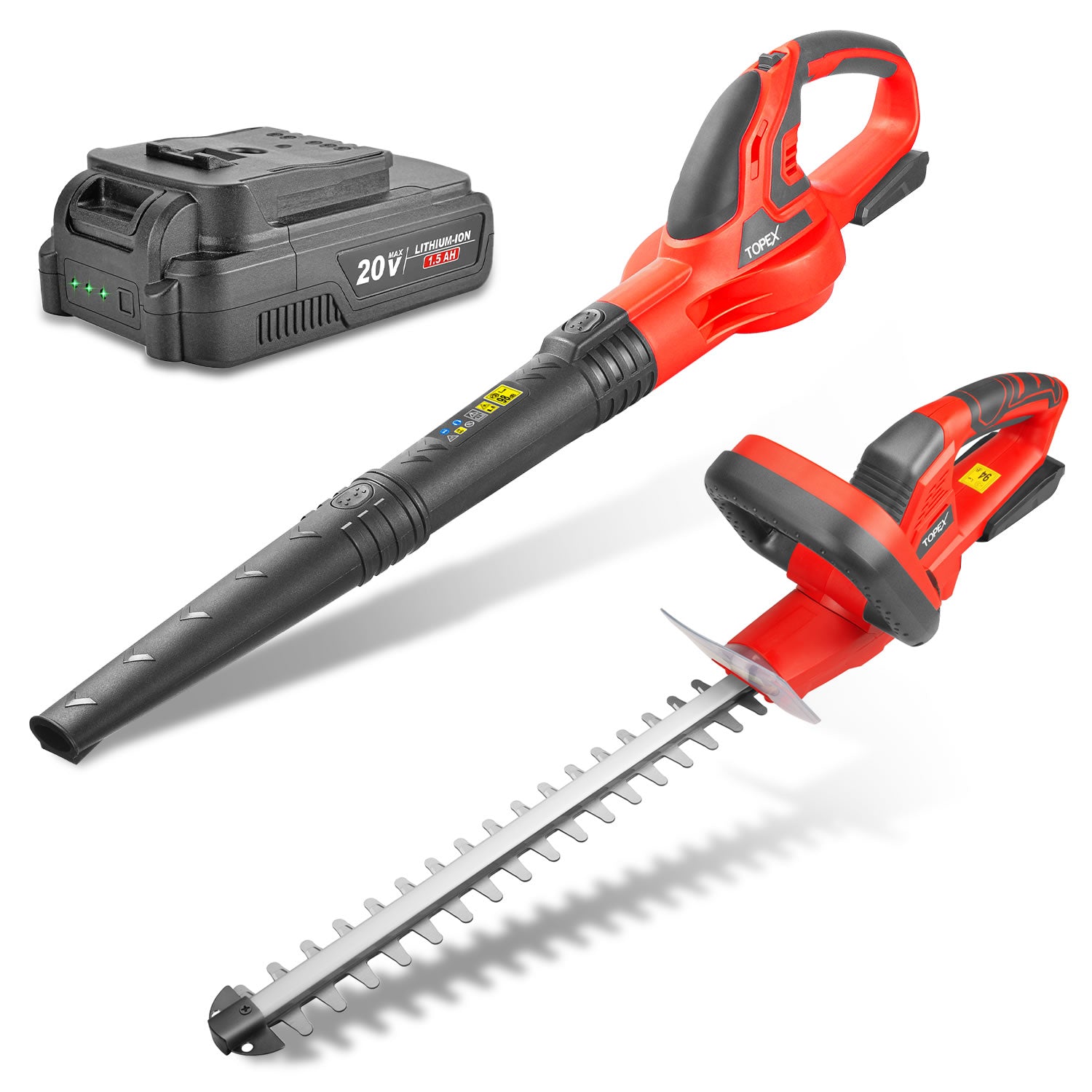 TOPEX 20V Cordless Blower and Hedge Trimmer Combo Kit w/ Battery Australia