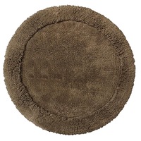 Cotton Round Bath Mat Brown
