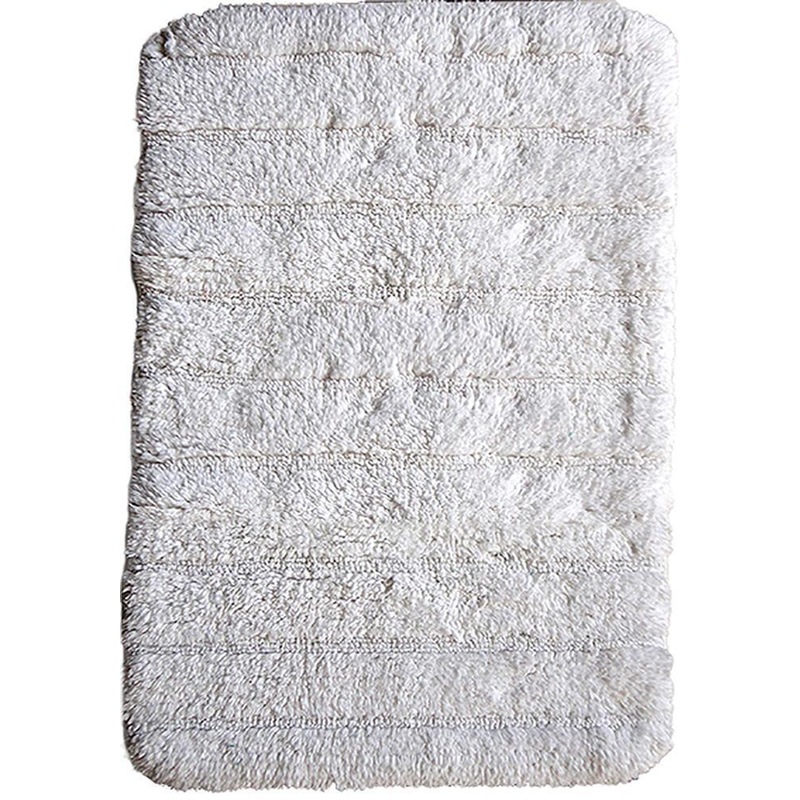 Buy Stripe Cotton Bath Mat White MyDeal