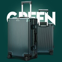 BOPAI Aluminium Luggage Suitcase Lightweight Carry on/Large HardCase B3253 2 Pieces Suitcase Set Green
