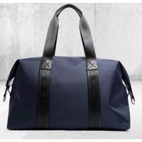 Bopai Luxury Business Style Leather & Microfibre Duffel Bag Waterproof Luggage Bag Crossbody Travel Bag B5432 Blue