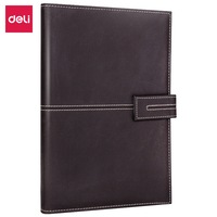 DELI Large Premium Leather Notebook Personal Planner Organizer Diary Journal Business Travel Notepad Office Stationery Fashion Leather Cover Business Notebook