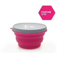 M SQUARE-Folding collapsible eco-friendly outdoor silicone bowl with lip size L-s161866-pink