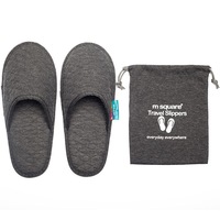 M Square Portable Lightweight Stylish Contemporary Folding Travel Slippers Grey