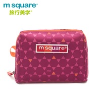 M Square Portable Lightweight Women Feminine Organizer Storage Pouch Red