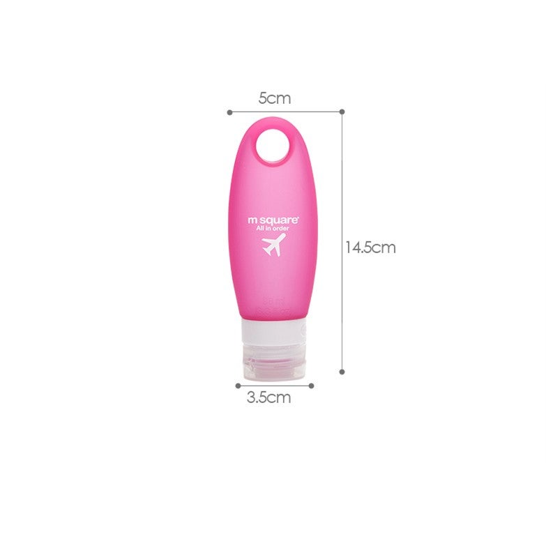 MSQUARE 98ml leakage proof travel silicone squeezable bottle for cosmetic-pink