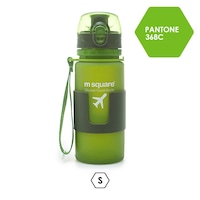 MSQUARE healthy harmless 350ml travel foldable platinum silicone water bottle-green