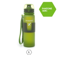 MSQUARE healthy harmless 500ml travel foldable platinum silicone water bottle-green