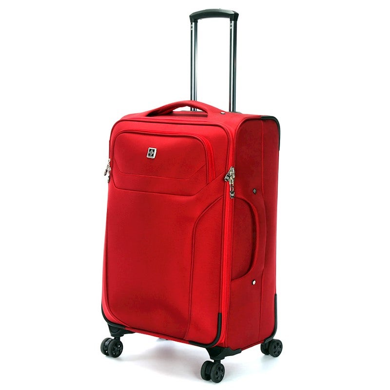 Swiss Luggage Suitcase Lightweight with  8 wheels 360 degree rolling SoftCase SN6005A-red
