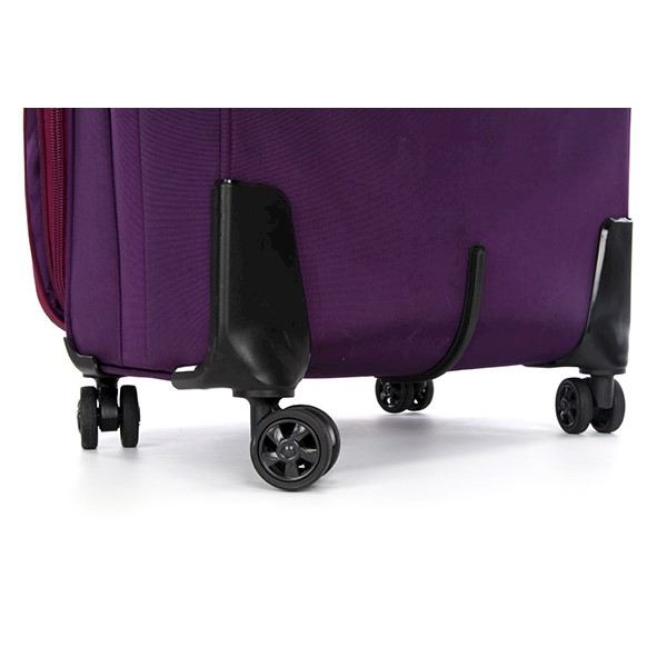 Swiss Luggage Suitcase Lightweight with  8 wheels 360 degree rolling SoftCase SN6007A-purple