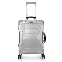 Swiss Aluminium Luggage Suitcase Lightweight with TSA locker 8 wheels 360 degree rolling HardCase SN7612A-silver