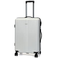 Swiss Luggage Suitcase Lightweight with TSA locker 8 wheels 360 degree rolling HardCase SN8808A-white