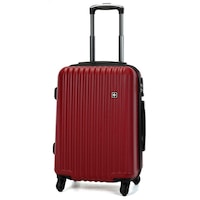 Swiss Luggage Suitcase Lightweight with TSA locker 4 wheels 360 degree rolling HardCase SN9750C-red