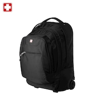 Swisswin Swiss waterproof 17" laptop Backpack Travel  School and Daily Backpack with wheels SWE1058 Black