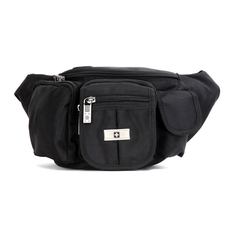 Swisswin Swiss Waterproof Bum Bag Travel Message Bag Daily iPad shoulder Bag SWR003 Black