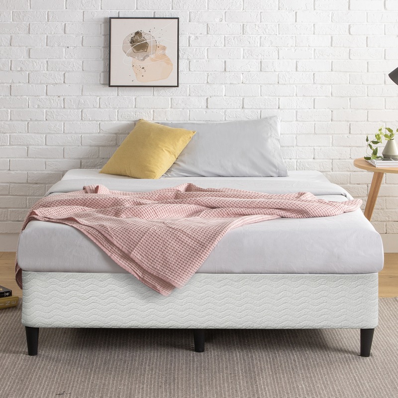 Zinus 35cm Smart Ensemble Bed Base Frame White (Double Queen King