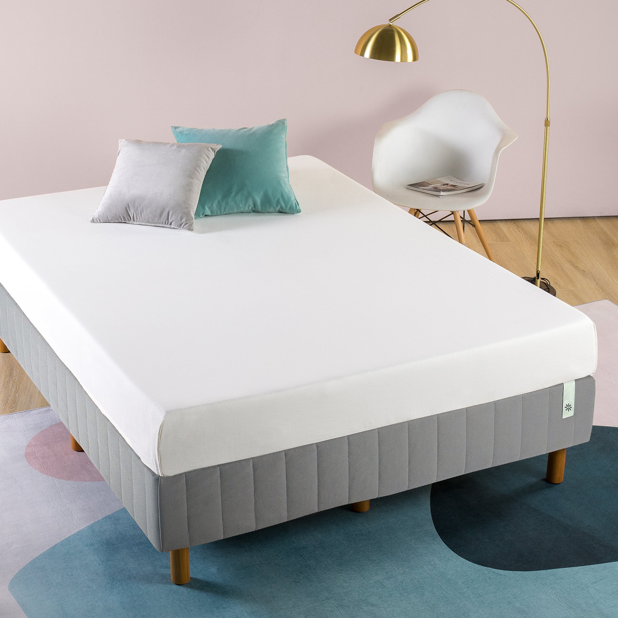 Zinus 40cm Modern Quick Snap Standing Fabric Platform Mattress Ensemble