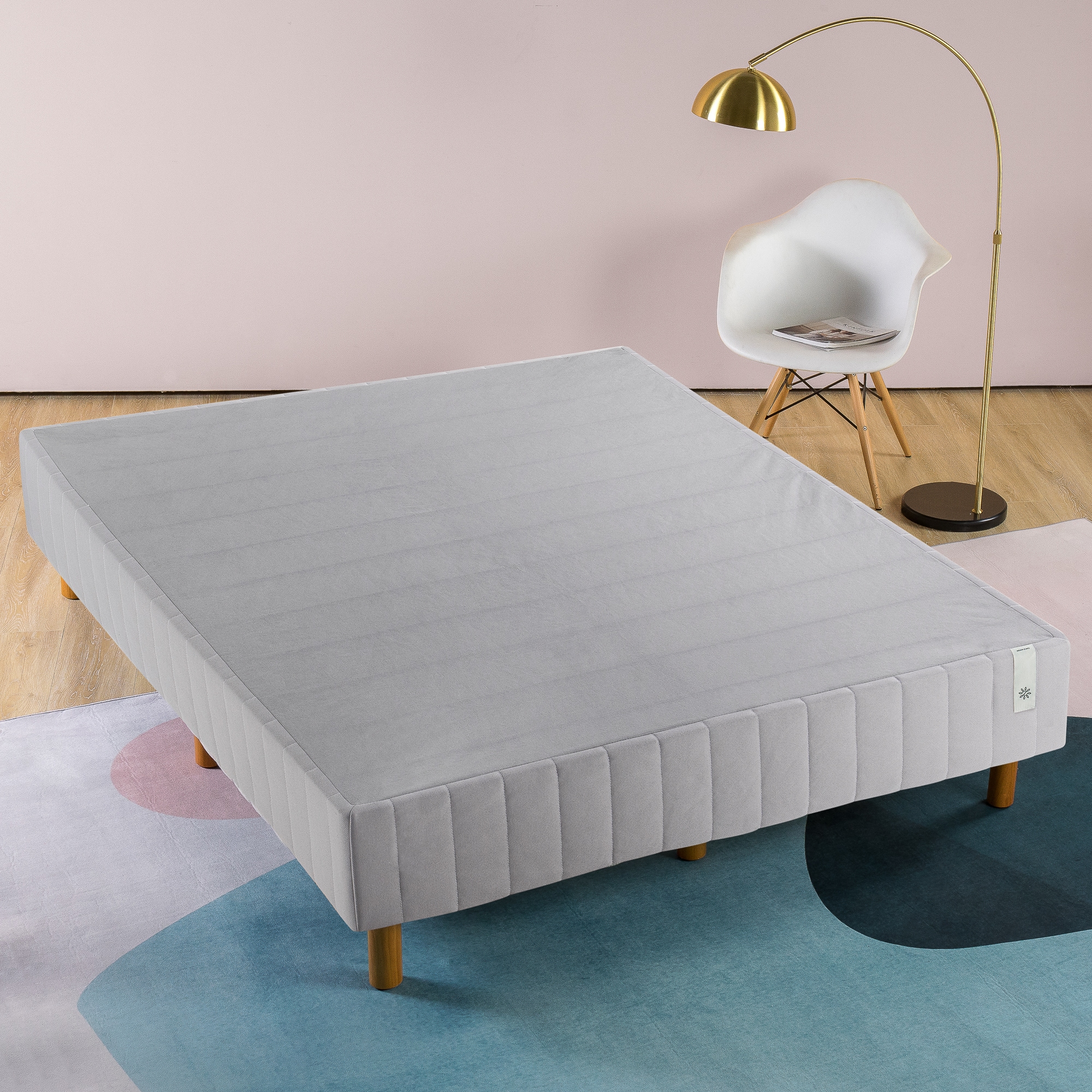 Zinus 40cm Modern Quick Snap Standing Fabric Platform Mattress Ensemble ...