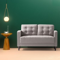 Zinus Lux Style Fabric 2 Seater Sofa Couch - Stone Grey