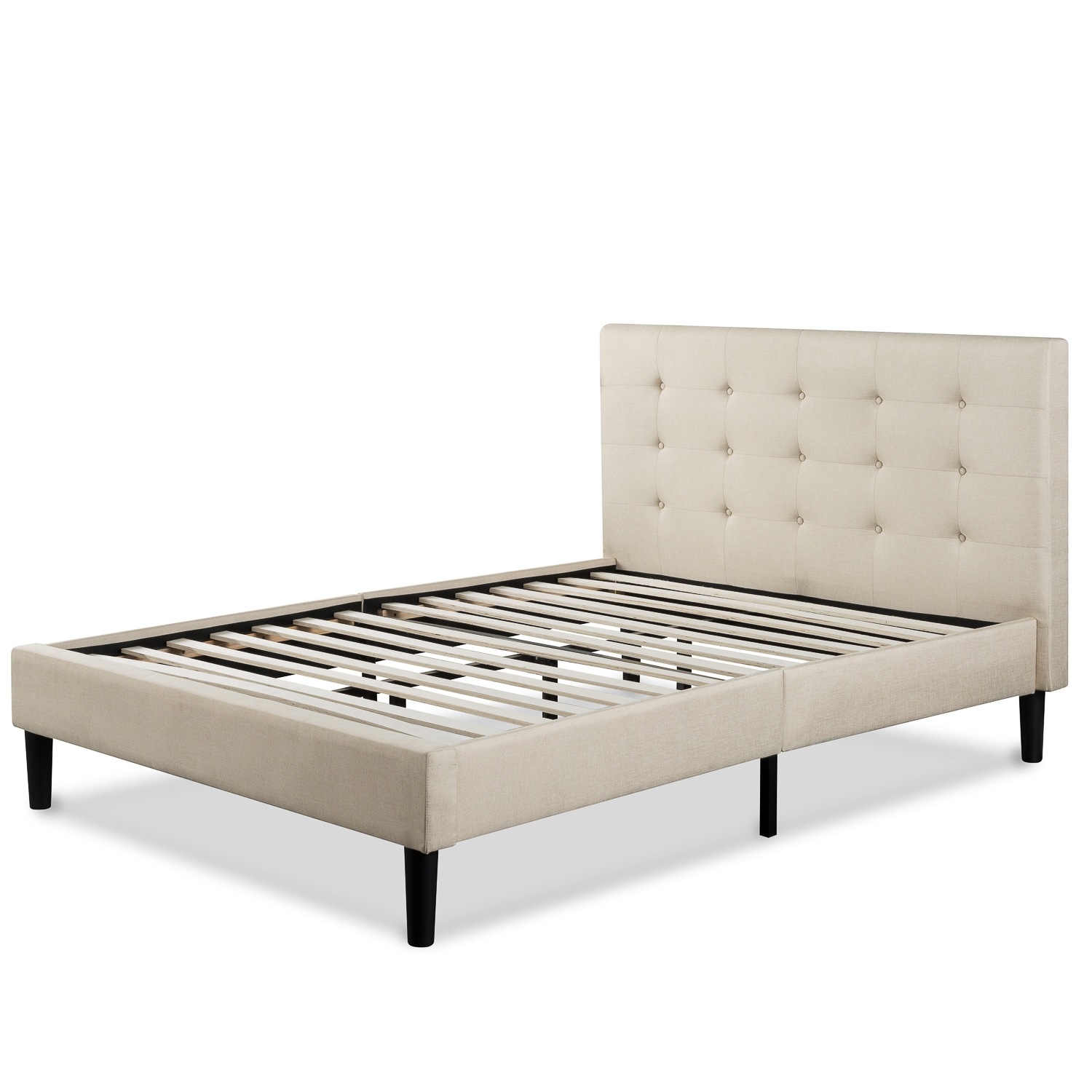 Buy Zinus Modern Upholstered Button Tufted Fabric Bed Frame - MyDeal