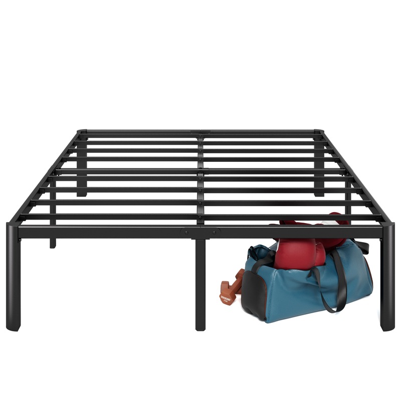 Buy Zinus Classic Black Metal Bed Frame with Steel Slat - Single, King ...