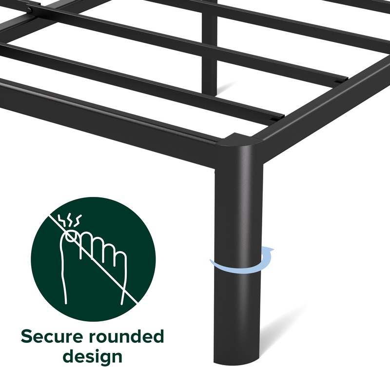 Buy Zinus Classic Black Metal Bed Frame with Steel Slat - Single, King ...