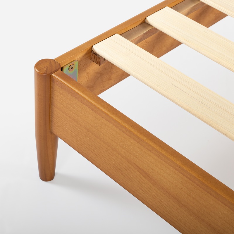 Buy Zinus Allen Mid Century Solid Wood Bed Frame (Double, Queen Size ...