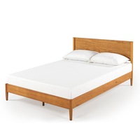 Buy Zinus Allen Mid Century Solid Wood Bed Frame (Double, Queen Size ...