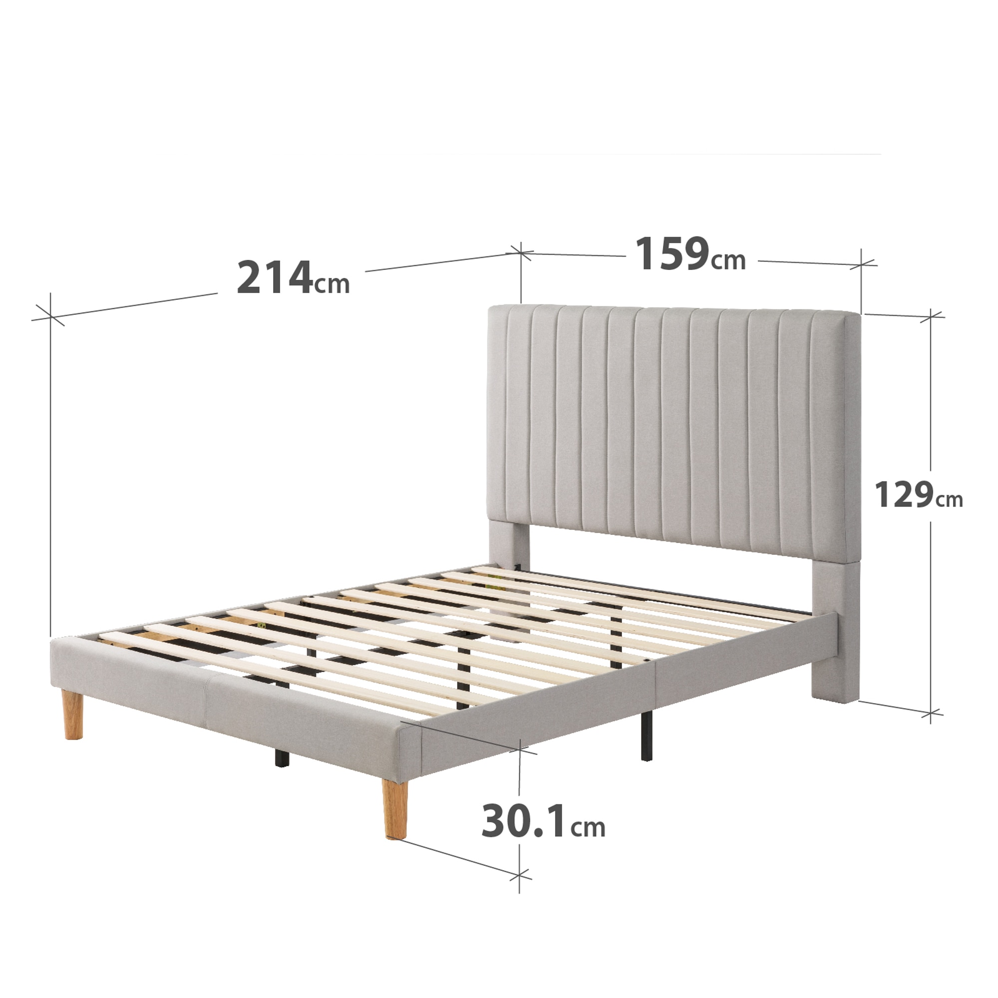 Buy Zinus Debi Upholstered Fabric Platform Bed Frame Tall Headboard ...