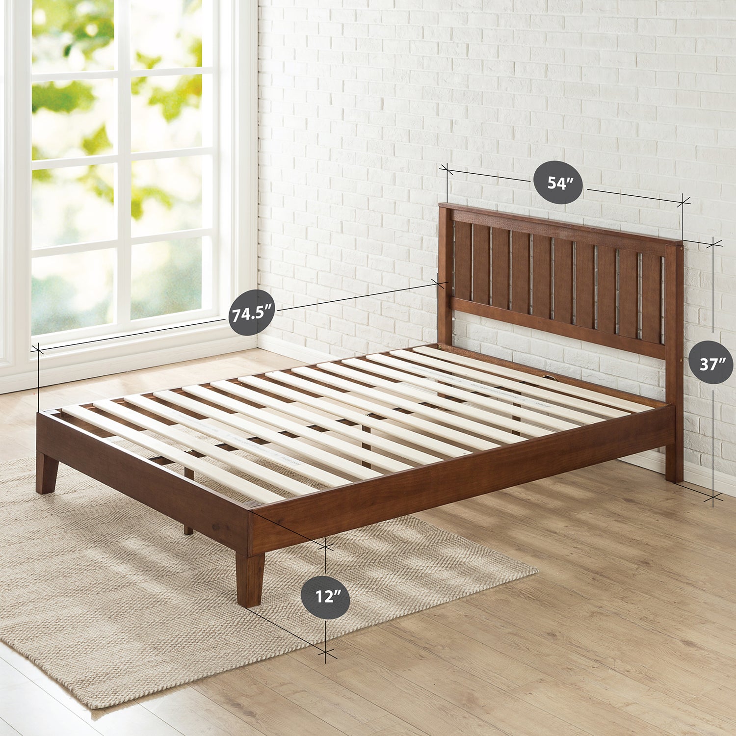 wood bed frame king with headboard