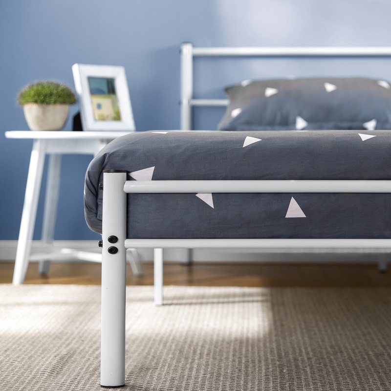 Buy Zinus Geraldine White Metal Bed Frame Double & Queen MyDeal