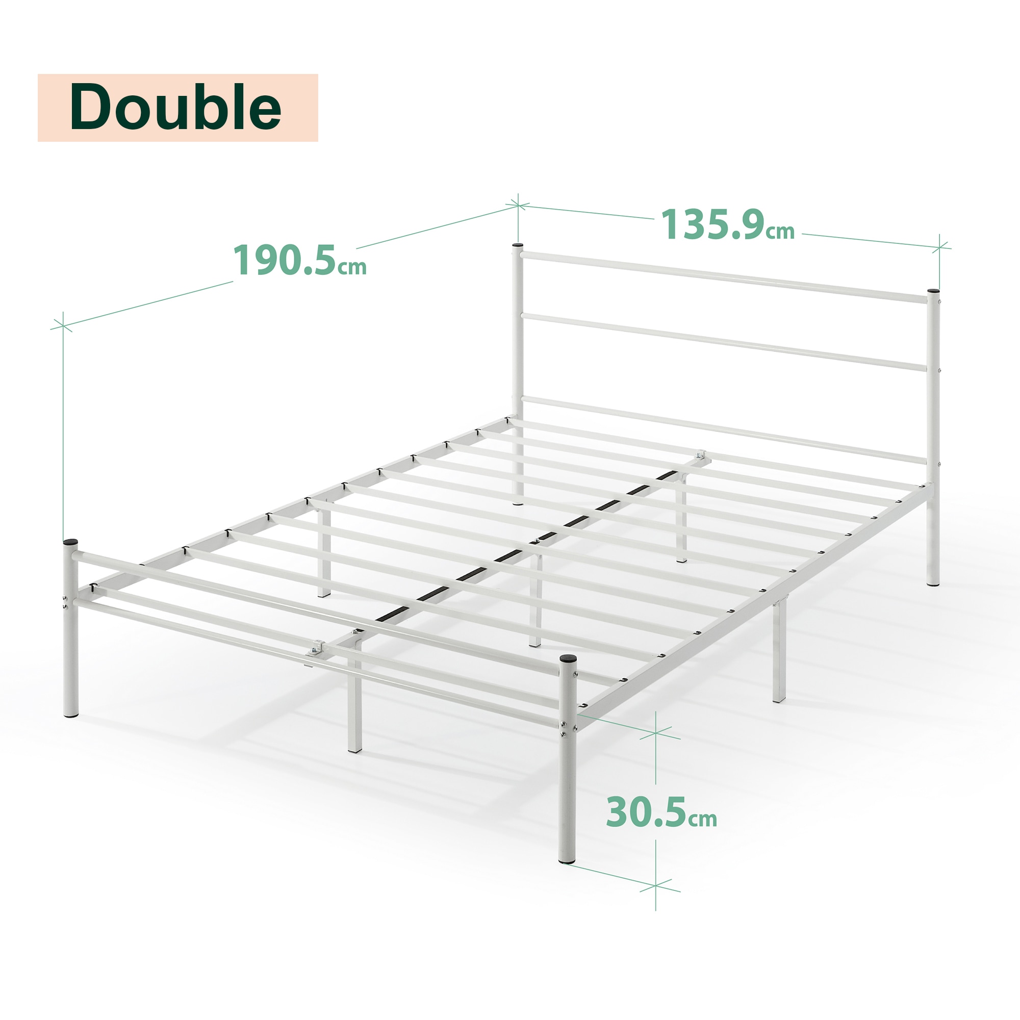 Buy Zinus Geraldine White Metal Bed Frame - MyDeal