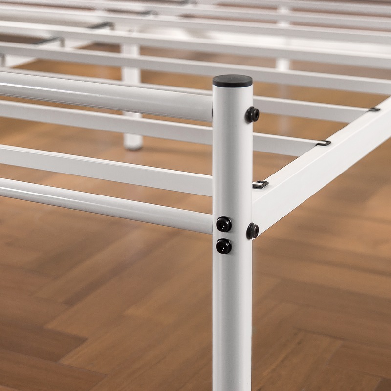 Buy Zinus Geraldine White Metal Bed Frame Double & Queen MyDeal