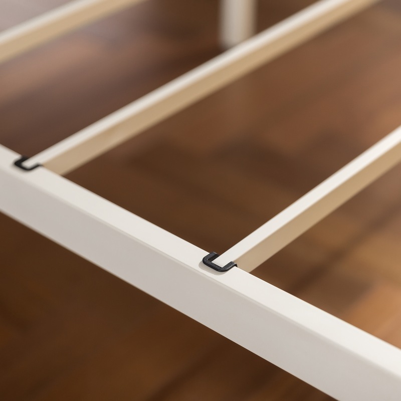 Buy Zinus Geraldine White Metal Bed Frame Double & Queen MyDeal