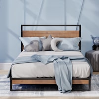 Zinus Ironline Metal and Solid Wood Bed Frame Base - Single