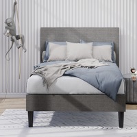 Zinus Kids Nelly Modern Toddler Single Bed Frame - Dark Grey Fabric