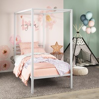 Zinus Kids Patricia Single Toddler Bed Frame Canopy - White Metal
