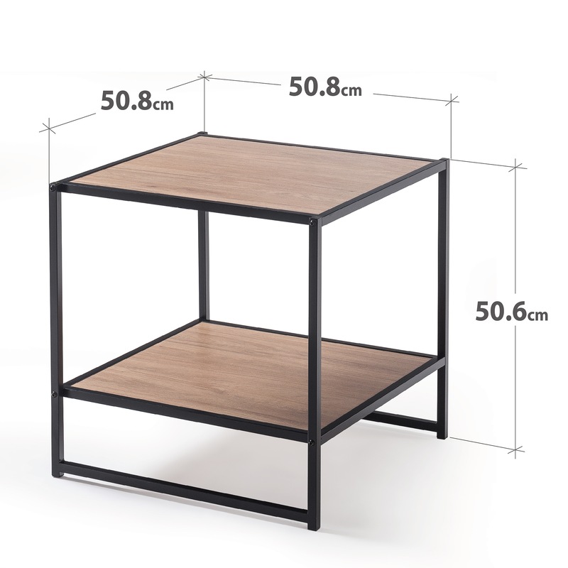 Buy Zinus Bedside Tables Lounge Sidetable Set of 2 Natural Pine Black