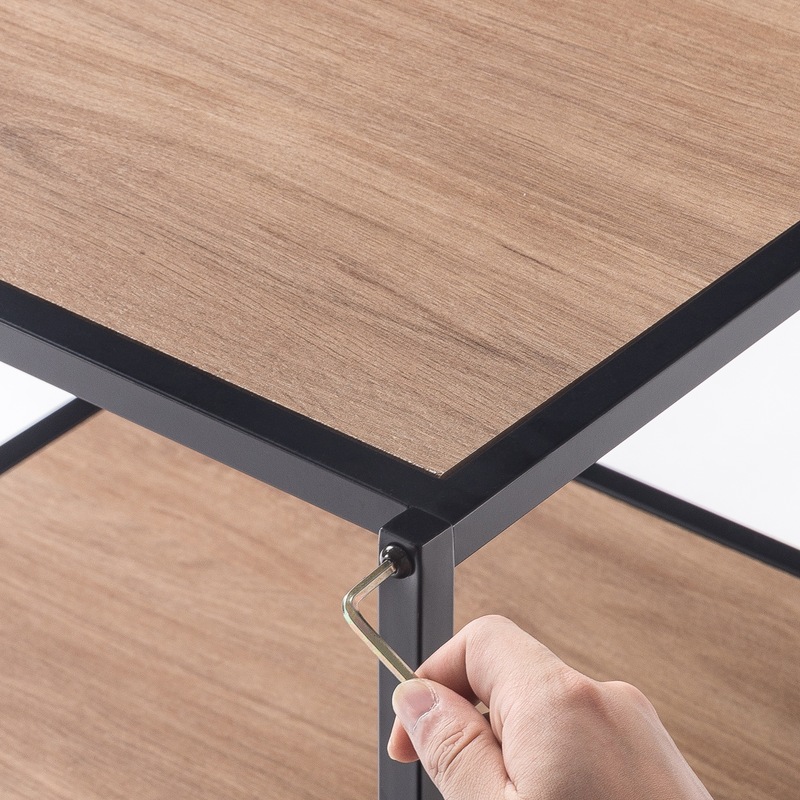 Buy Zinus Bedside Tables Lounge Sidetable Set of 2 Natural Pine Black