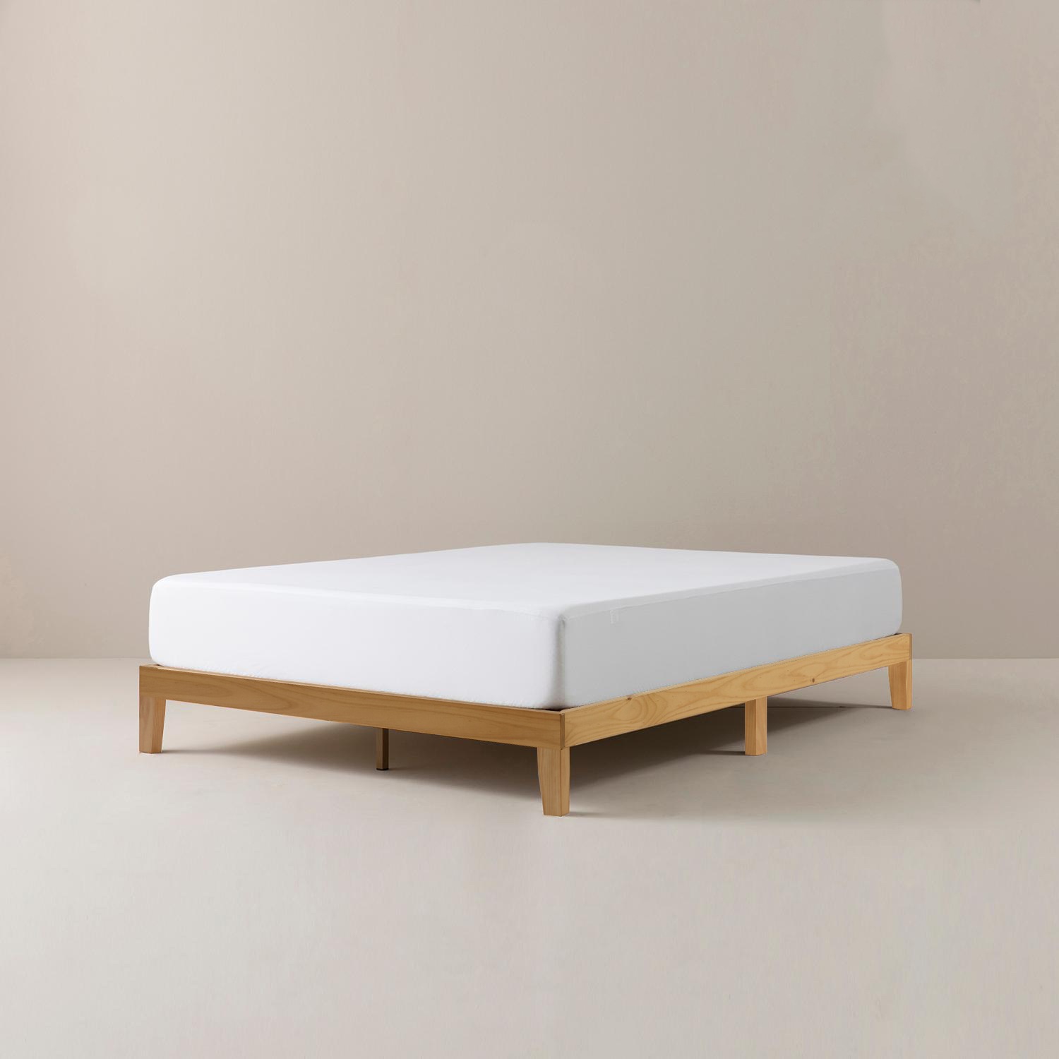 Buy Zinus Moiz 35cm Wood Bed Frame Base Natural - Double King Queen ...