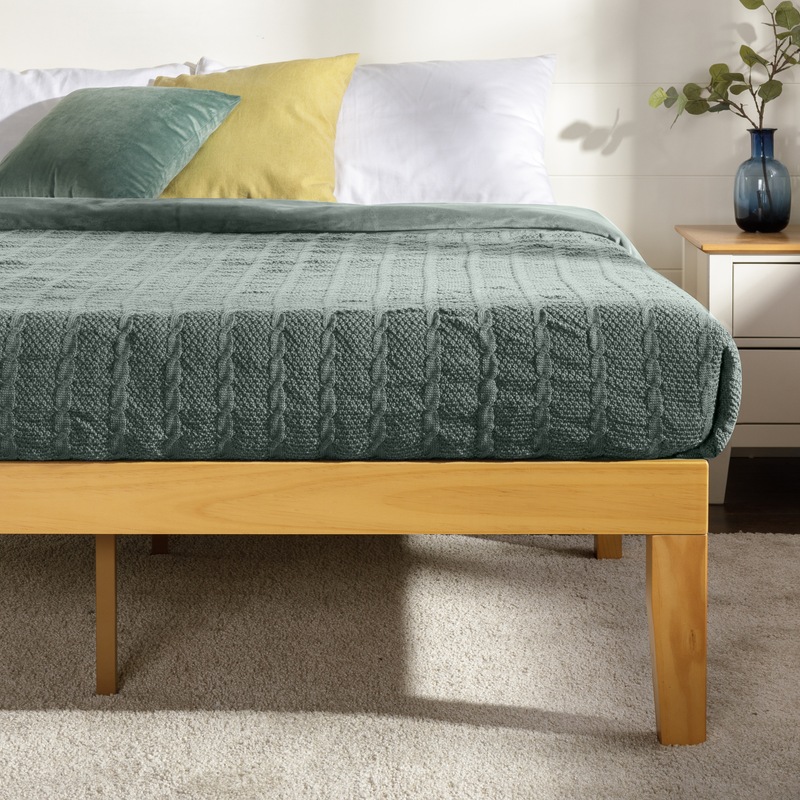 Buy Zinus Moiz 35cm Wood Bed Frame Base Natural Double King Queen