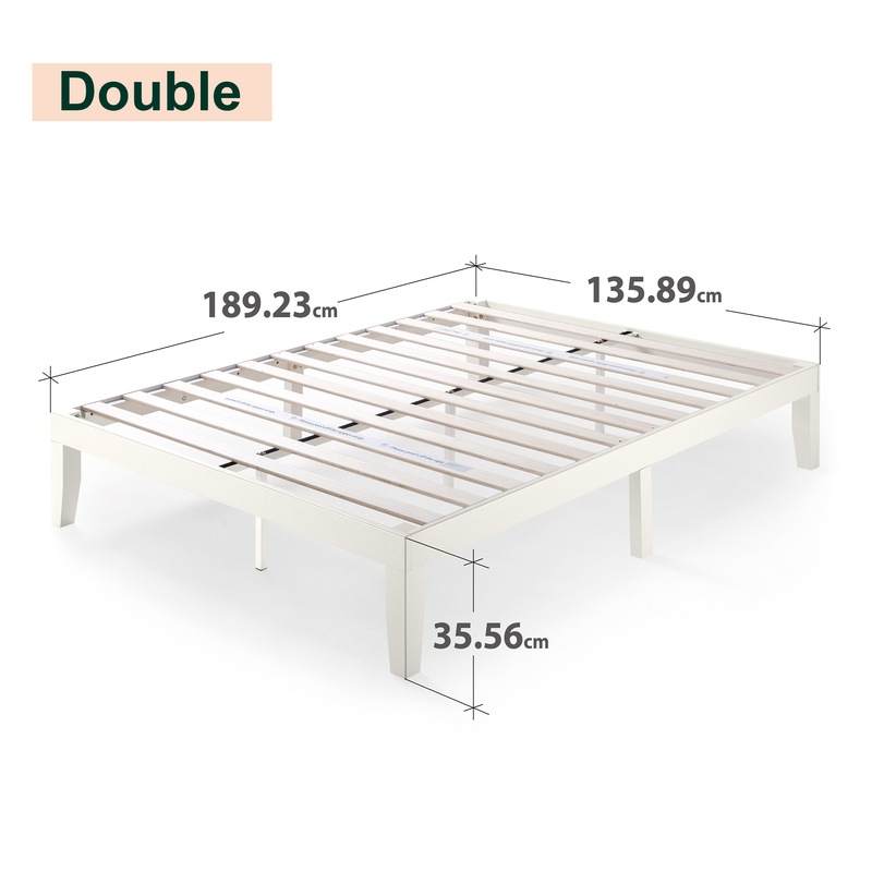 Buy Zinus Moiz White Timber Wood Bed Frame Double, Queen, King Single