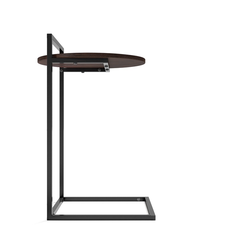 Buy Zinus Bedside Table Round Nightstand Metal and Wood Dark Brown