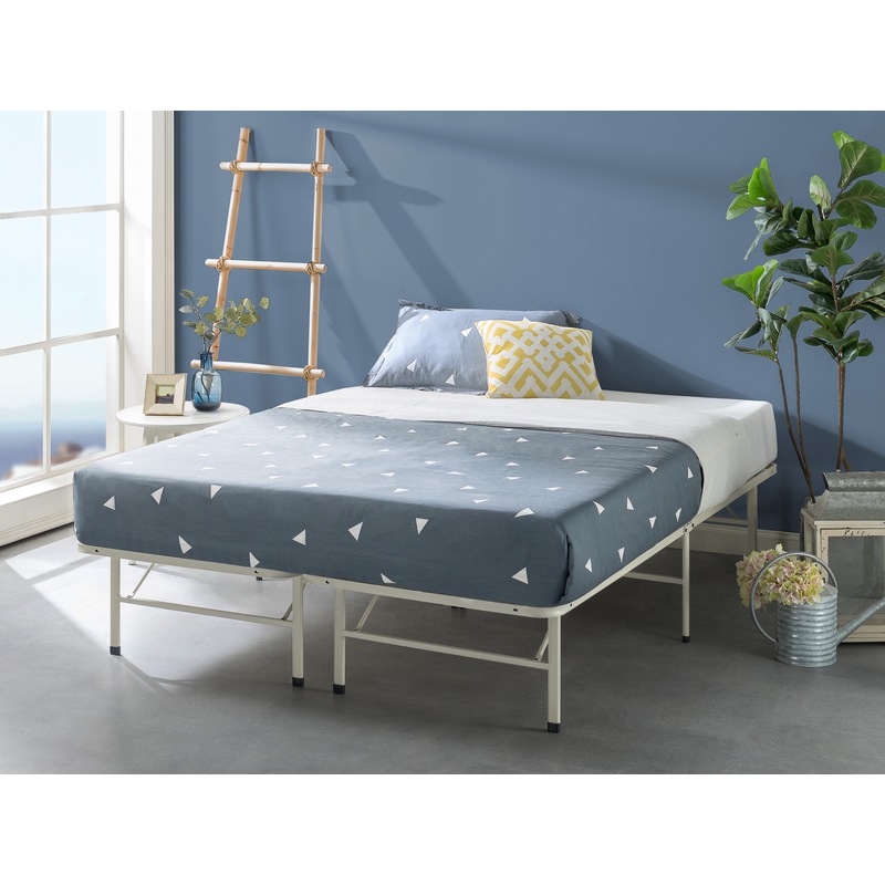 Zinus Smartbase Premium White Metal Folding Bed Frame Buy Queen Bed